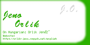 jeno orlik business card